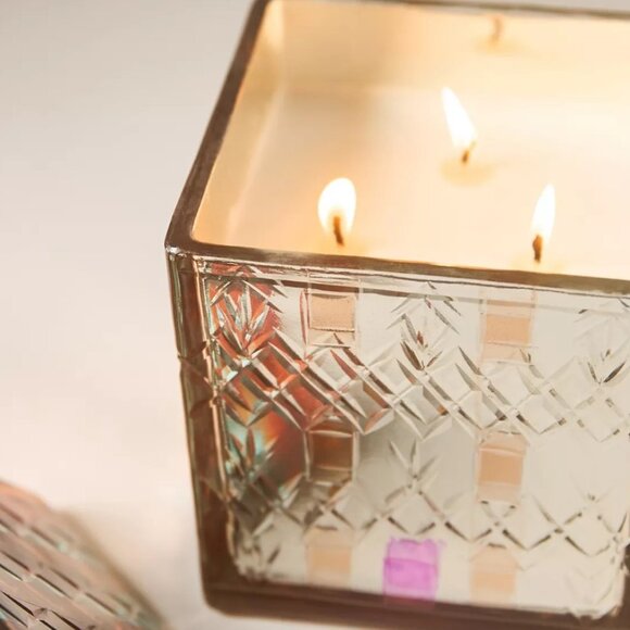 Anthropologie Snowflake House Woody Cedar & Cypress Cut Glass Candle - Picture 3 of 3